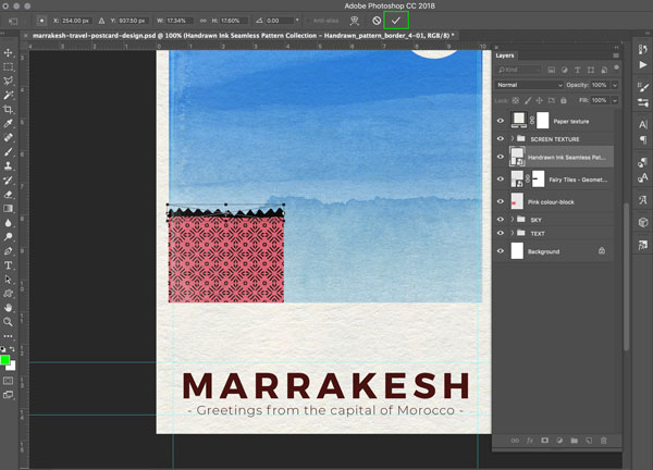 Marrakesh Postcard Design