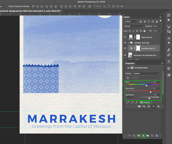 Marrakesh Postcard Design