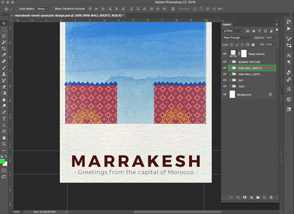 Marrakesh Postcard Design