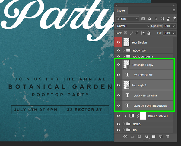 Rooftop Garden Party Flyer Design