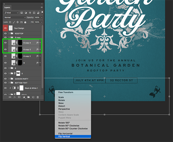 Rooftop Garden Party Flyer Design