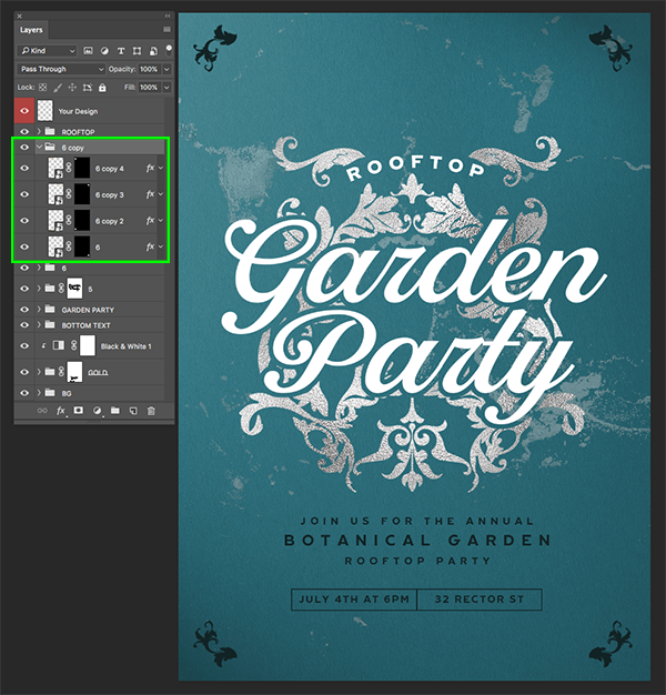 Rooftop Garden Party Flyer Design