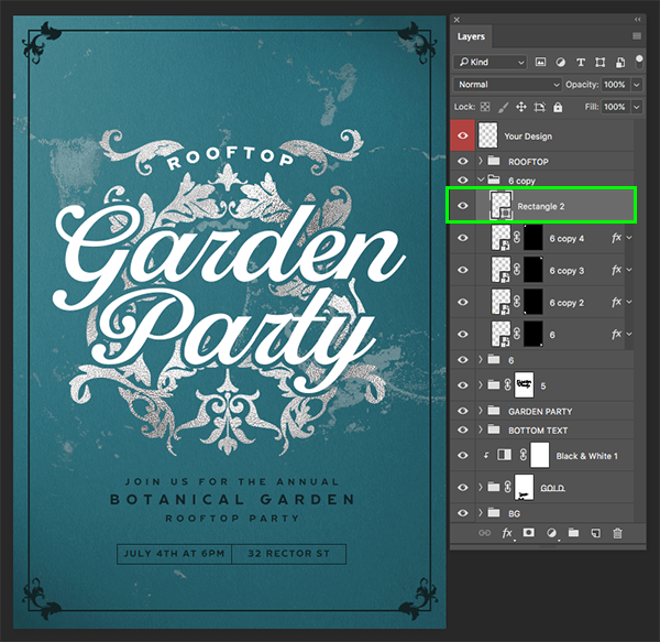 Rooftop Garden Party Flyer Design