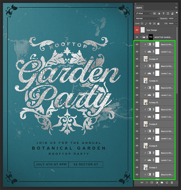 Rooftop Garden Party Flyer Design