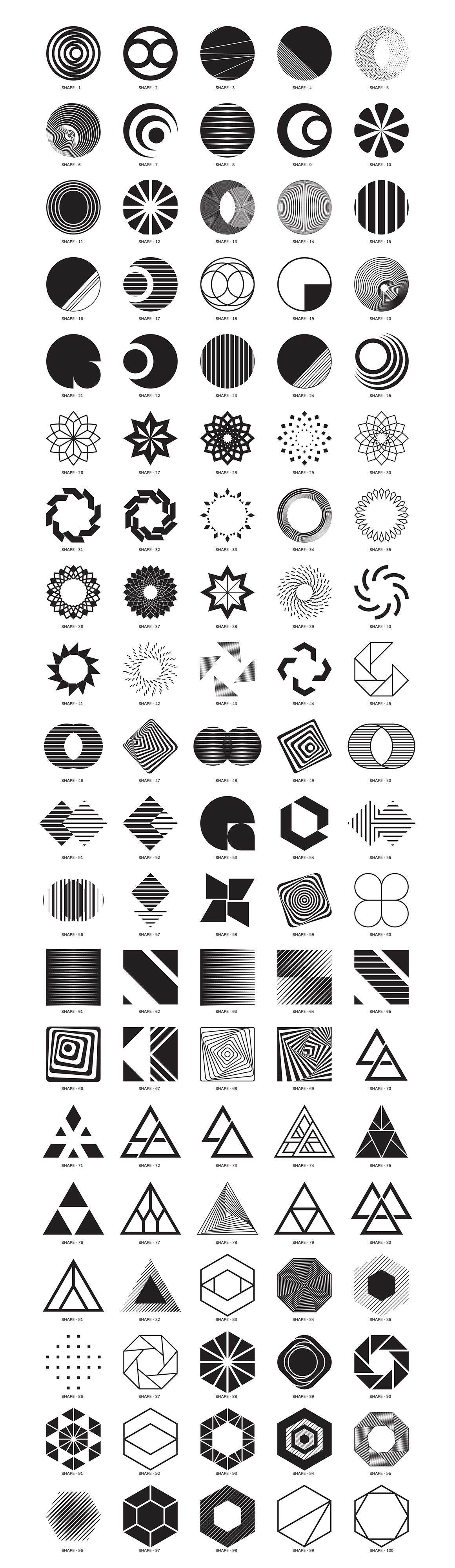 100 Geometric Shapes - Part 2 - Design Cuts