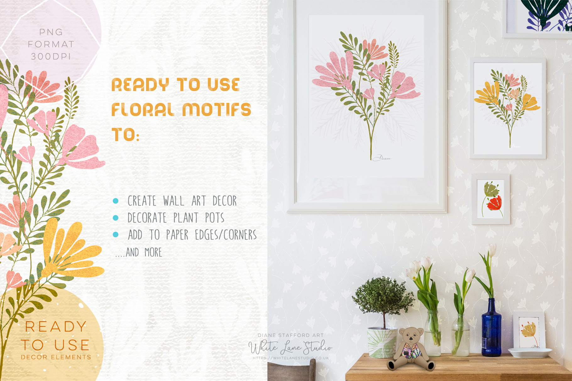 Procreate Brushes Floral Motifs Kit No.1