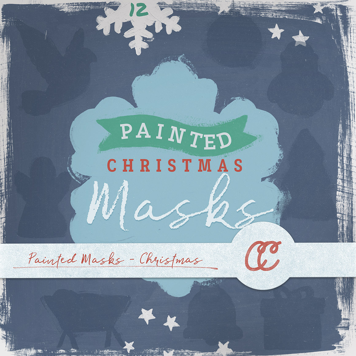 12 Painted Masks - Christmas