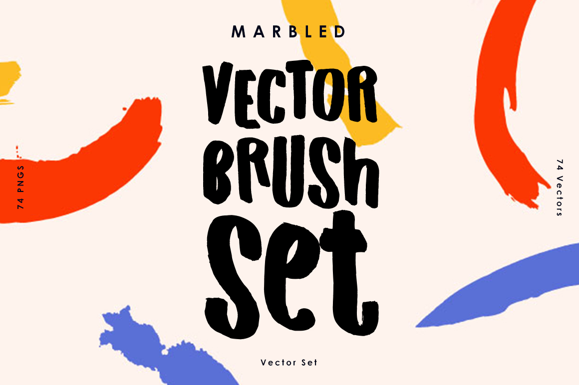 Marbled Vector Brush Set