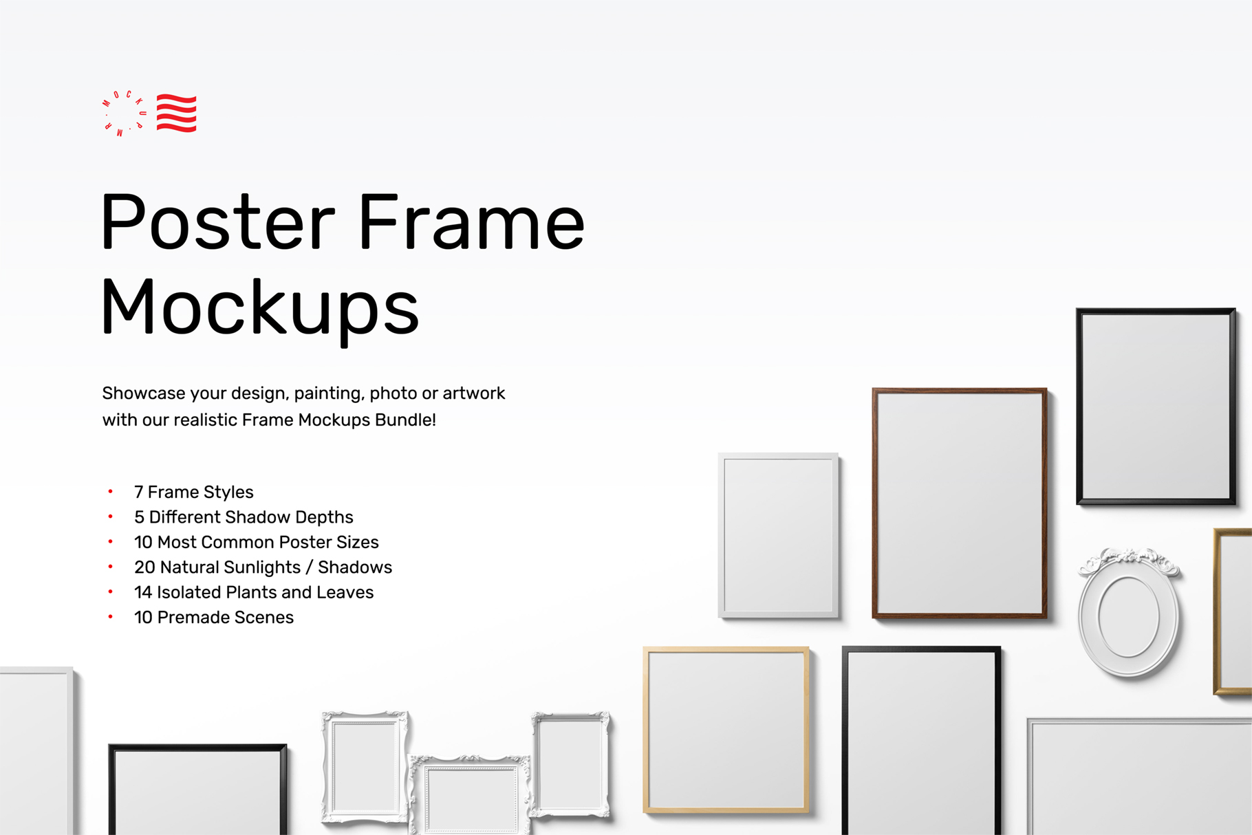 20X20, 40X40 Frame suitable size , Frame mockup