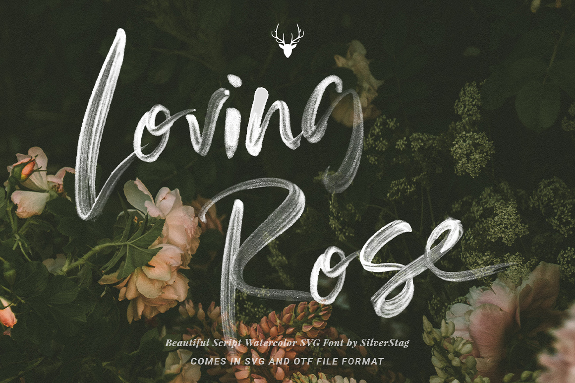 Loving Rose .SVG Watercolor Font