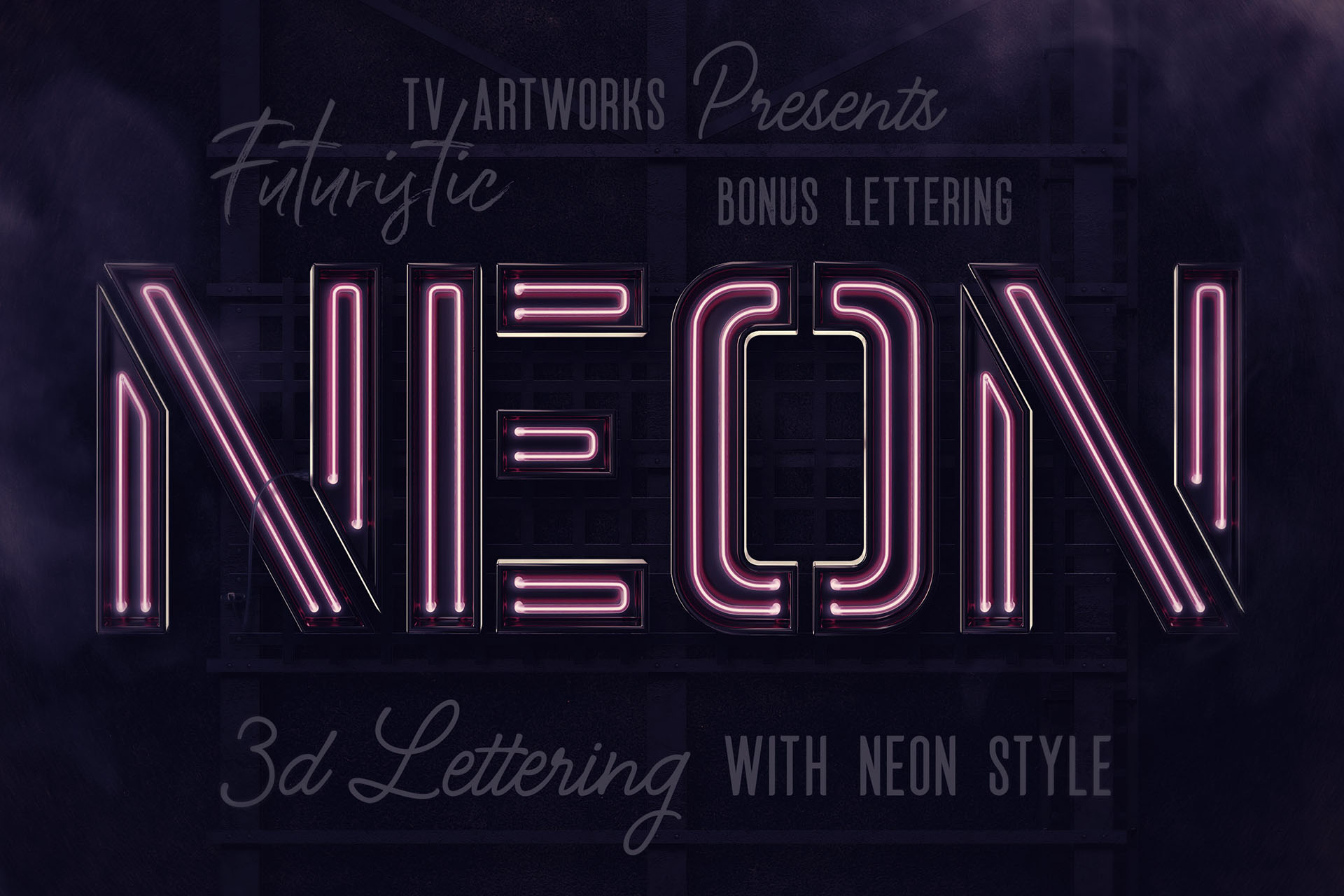 Futuristic Neon 3D Lettering