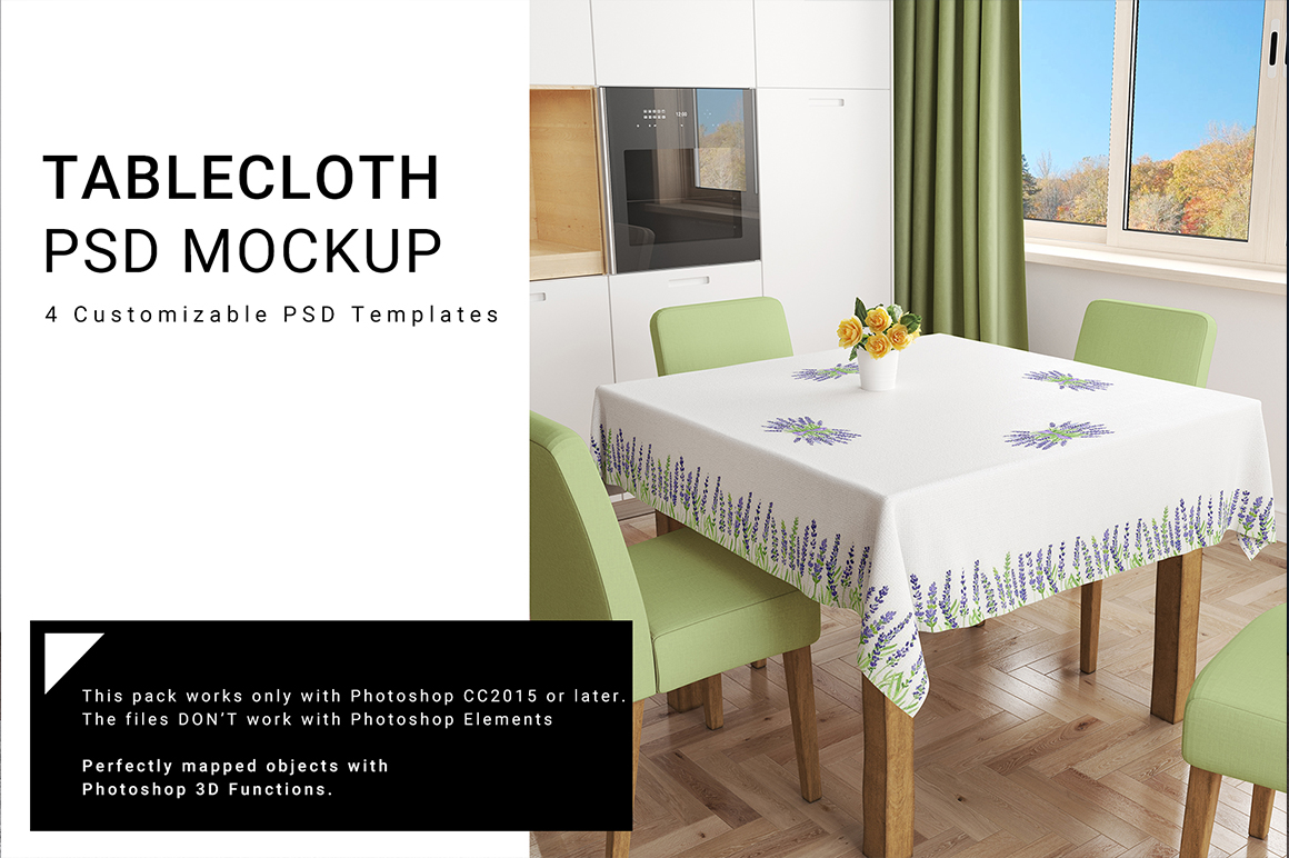Tablecloth in Kitchen Mockup Set
