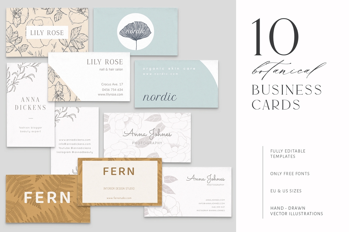 10 Botanical Business Cards & Logos