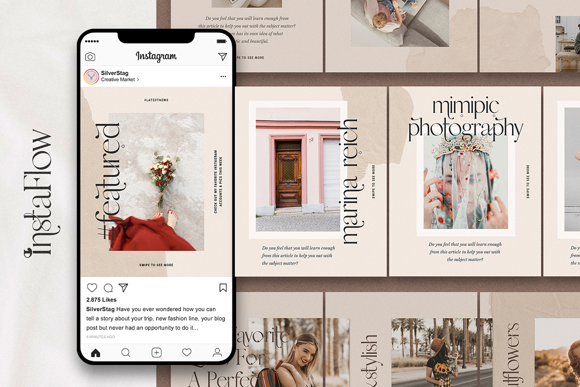 InstaFlow - Carousel Post Templates - Design Cuts