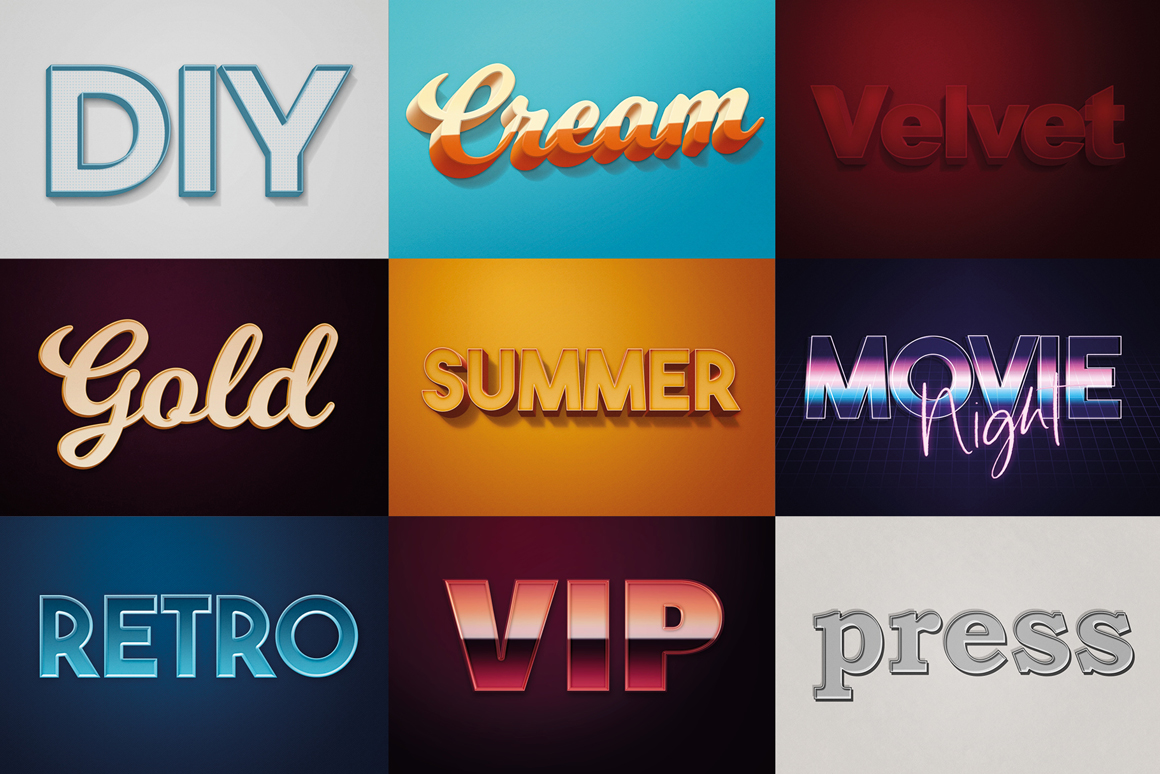 Retro Photoshop Text-Effects Pack 3