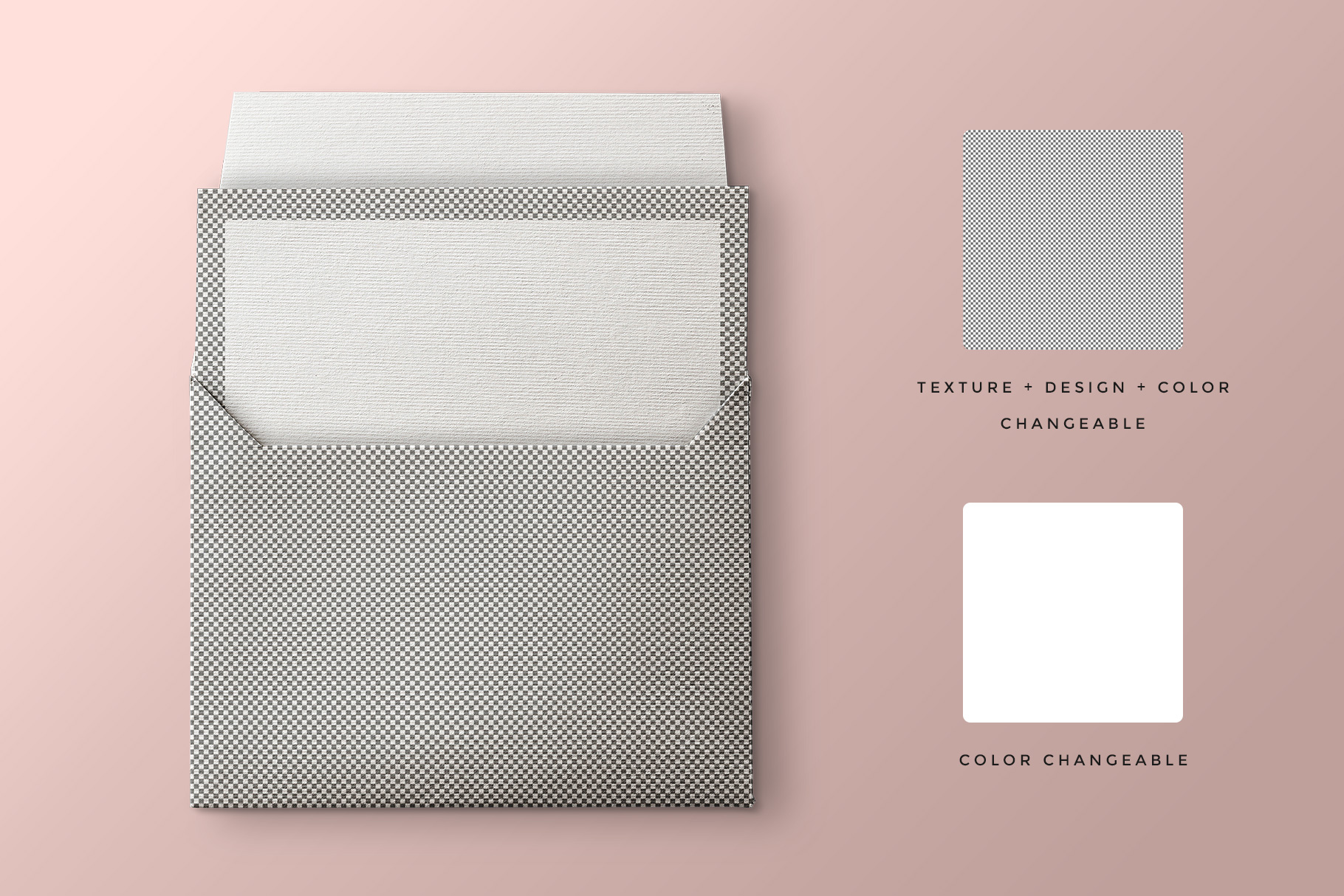 Top View Open Envelope With Card Mockup