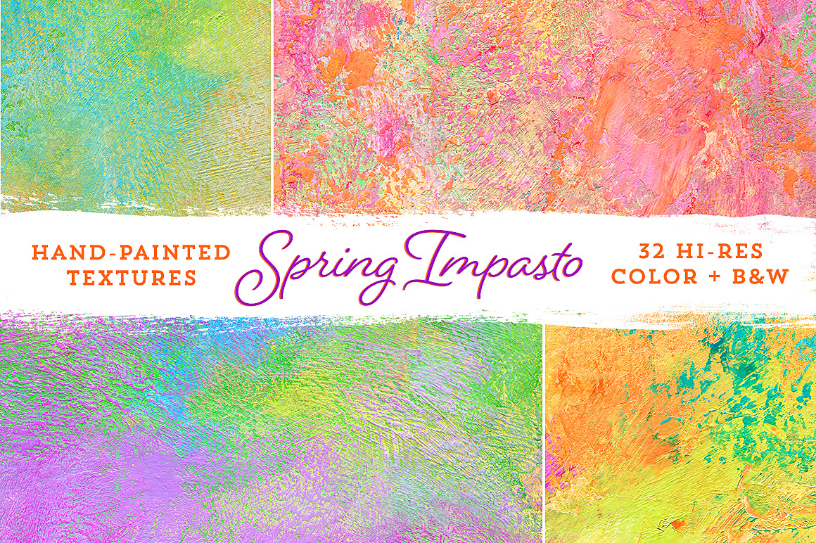 Spring Impasto Painted Texture Collection