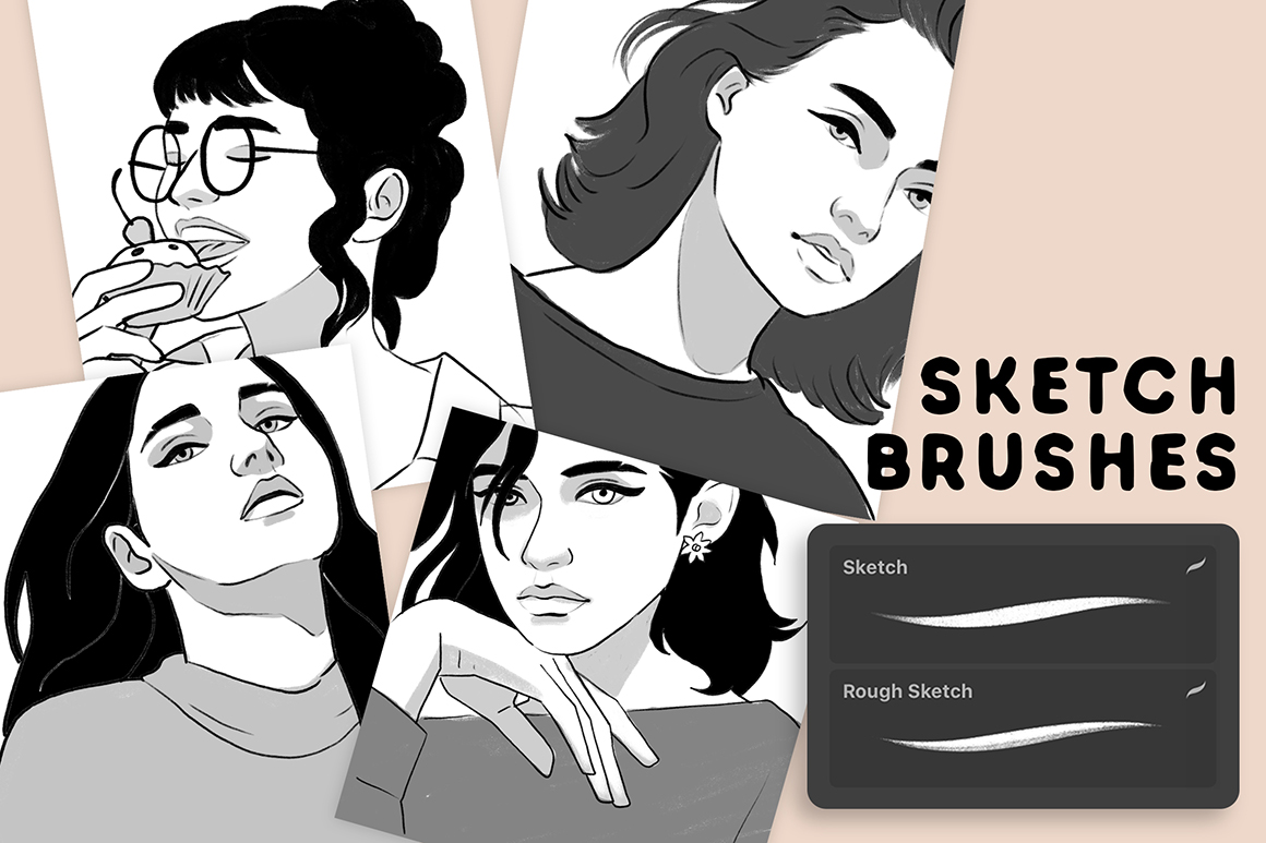 FeminiBrush - Procreate Illustration Brushes - Design Cuts