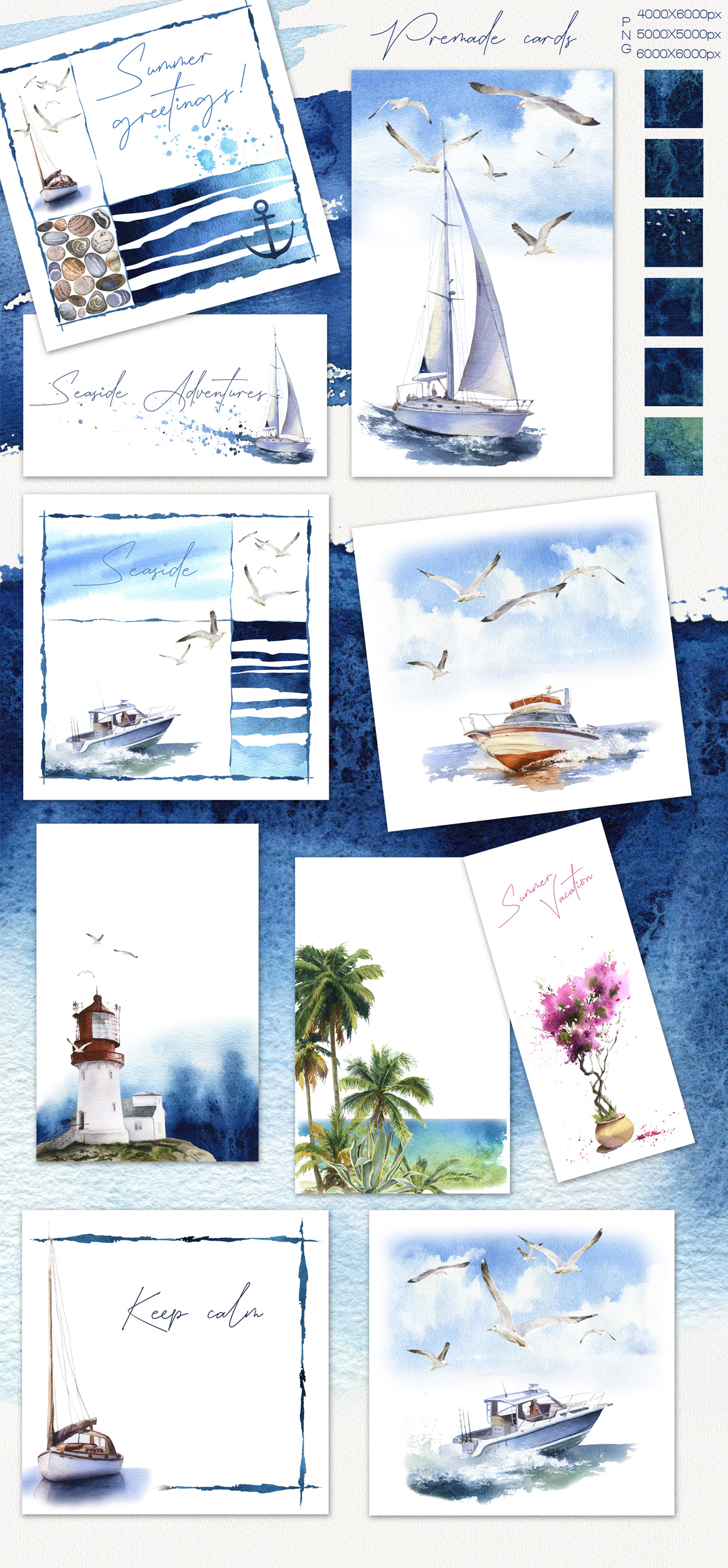 Seaside Watercolor Collection