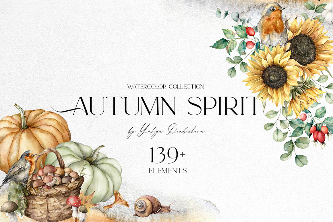 Autumn Spirit. Watercolor Fall Collection