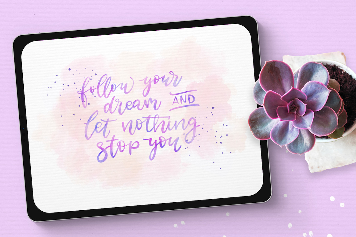 Watercolor Lettering kit for Procreate