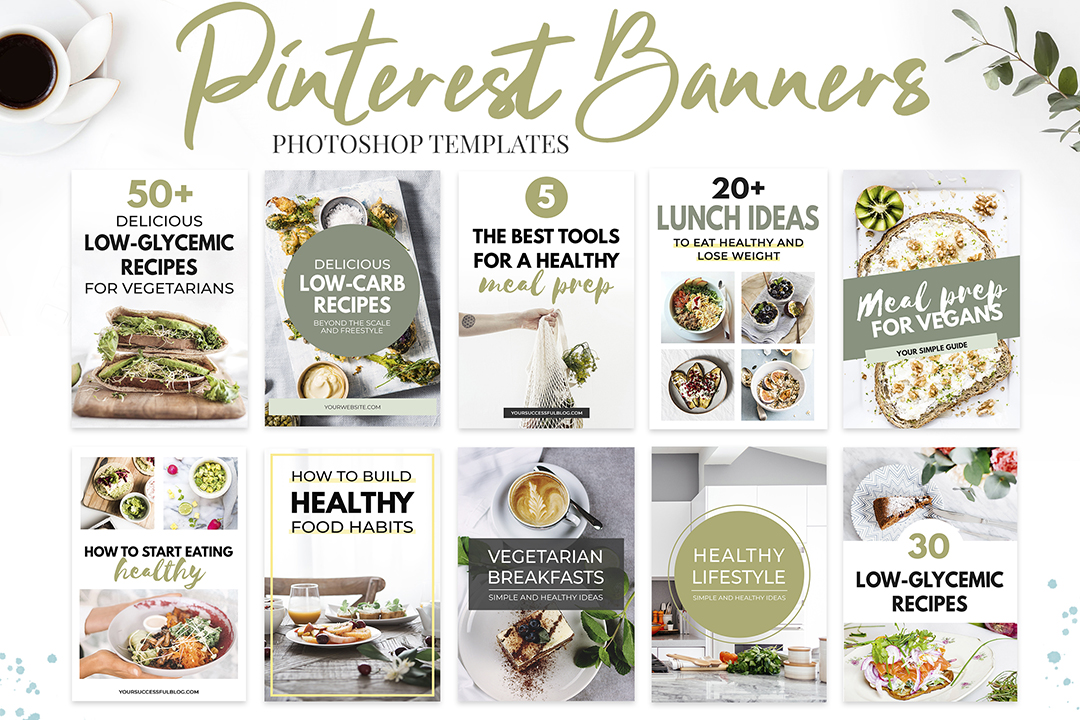 Green Pinterest Templates for Bloggers