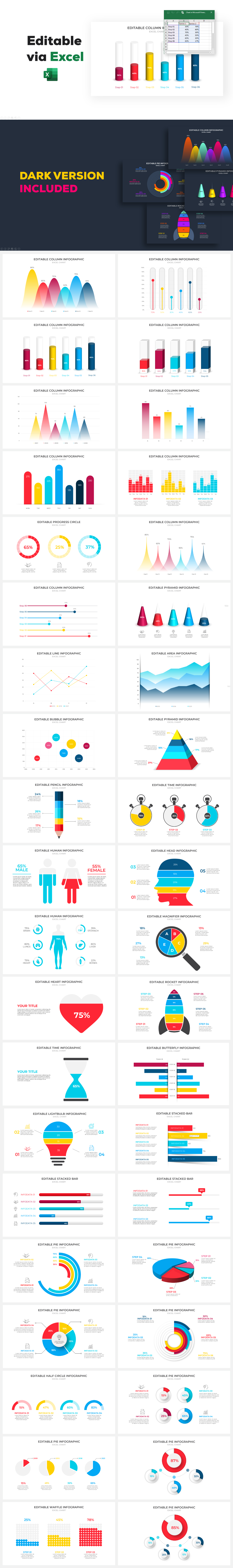 Animated Excel Charts PowerPoint Infographic