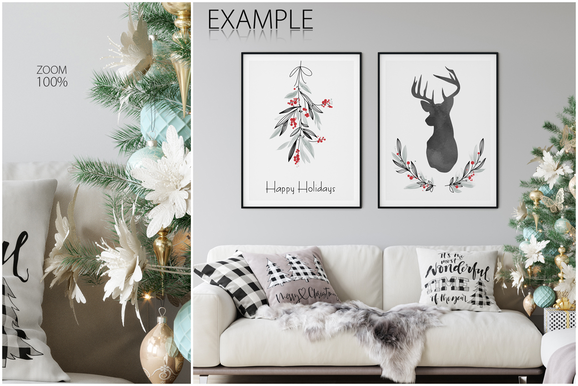 Christmas Frame & Wall Mockup Bundle - Design Cuts