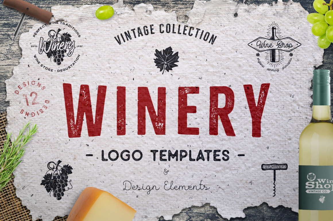 Winery Logo Designs & Wine Elements