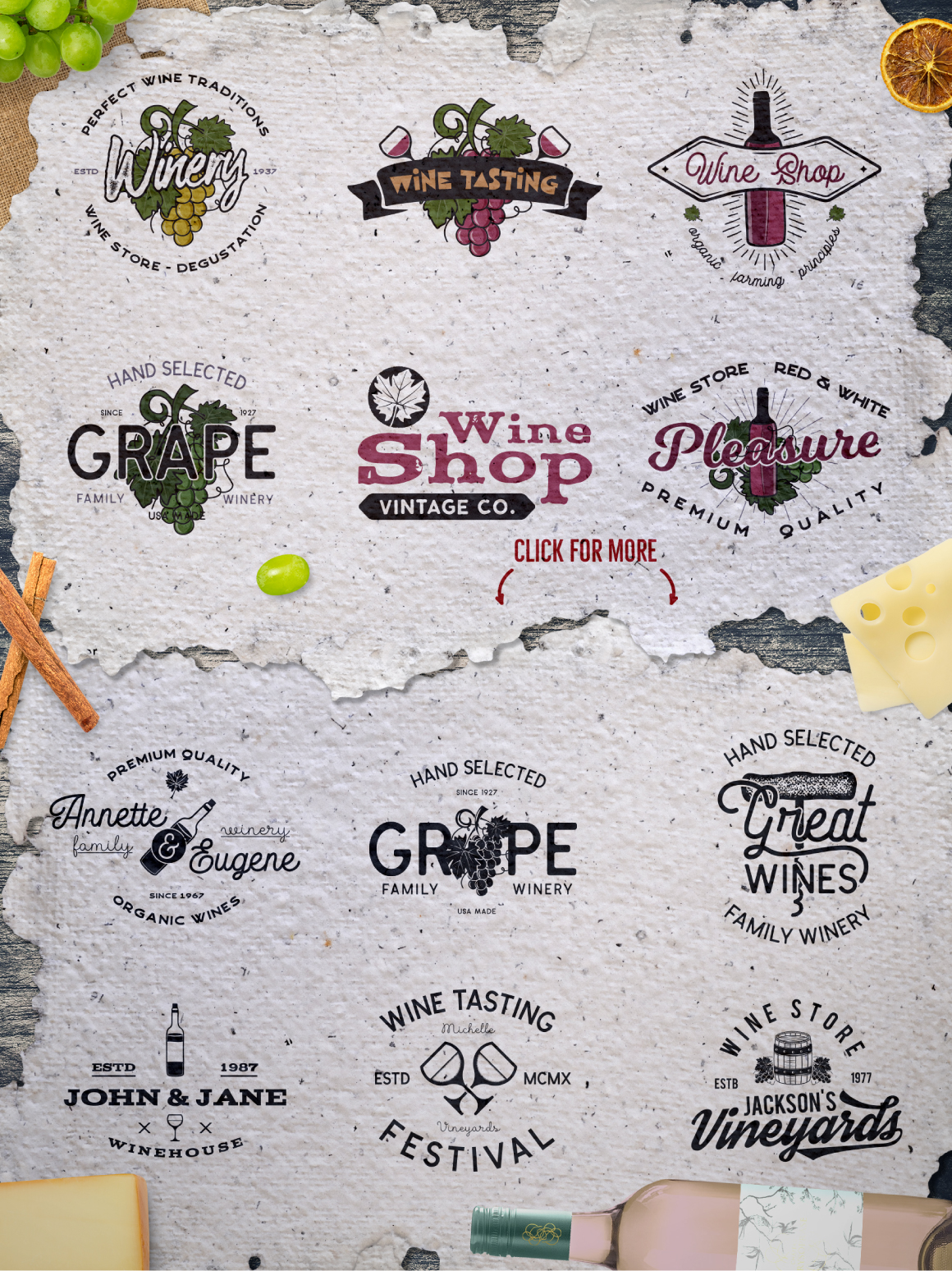Winery Logo Designs & Wine Elements