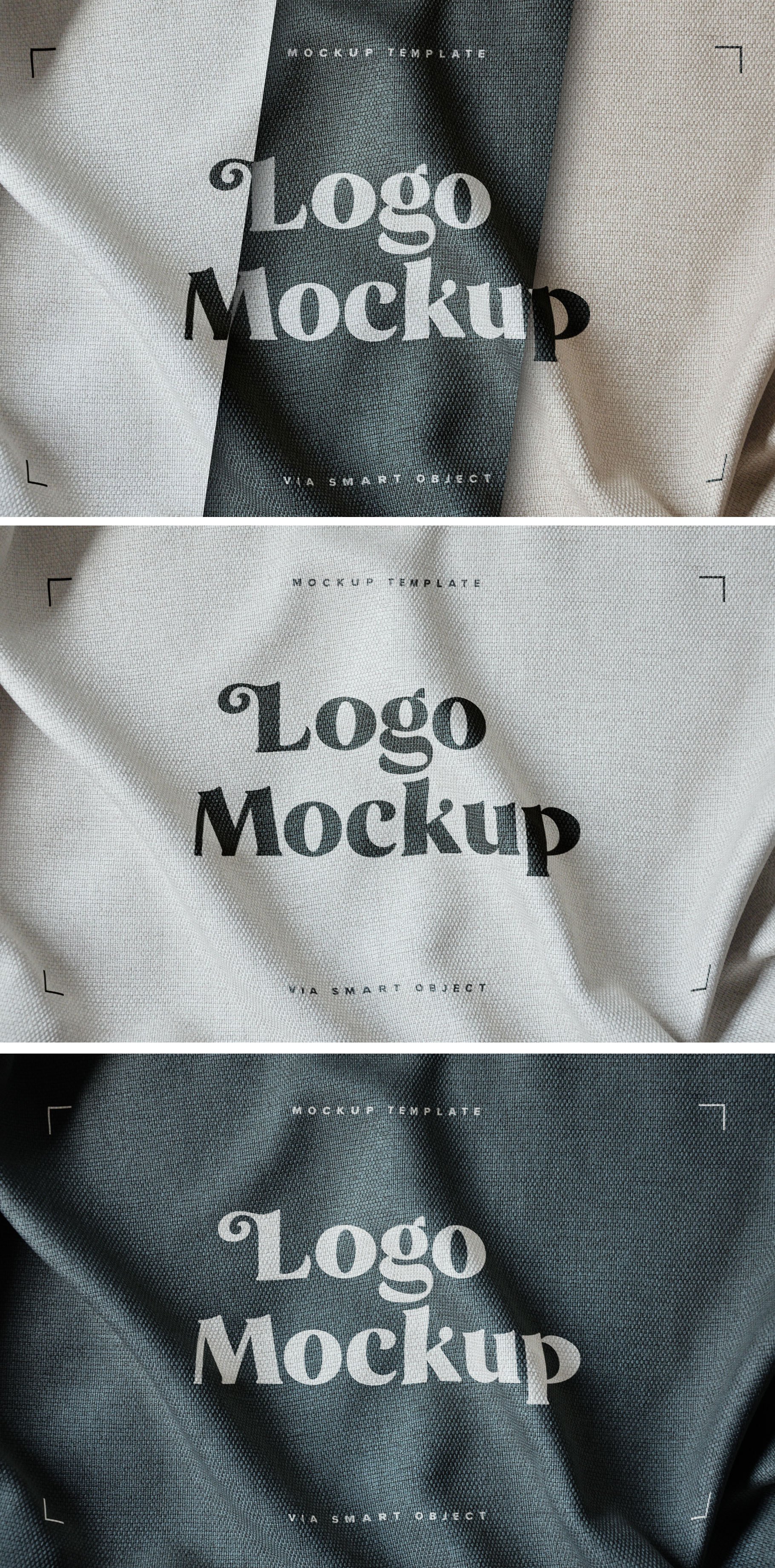 Fabric Print Logo Mockup Set - Design Cuts
