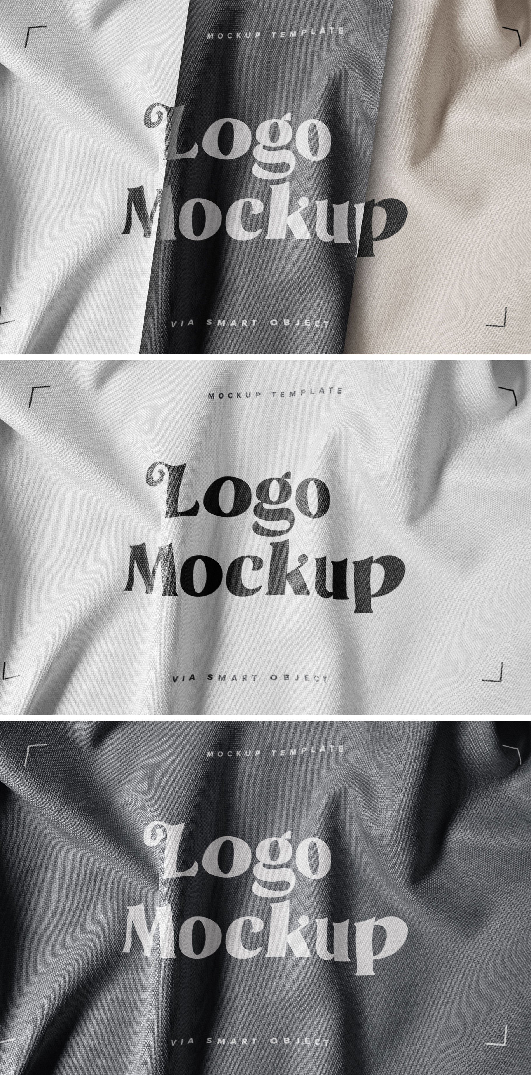 Fabric Print Logo Mockup Set - Design Cuts