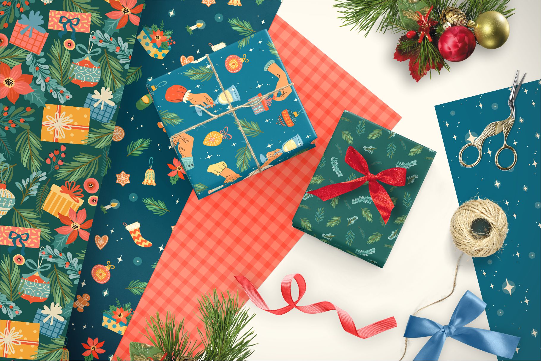 Merry Christmas 12 Seamless Patterns