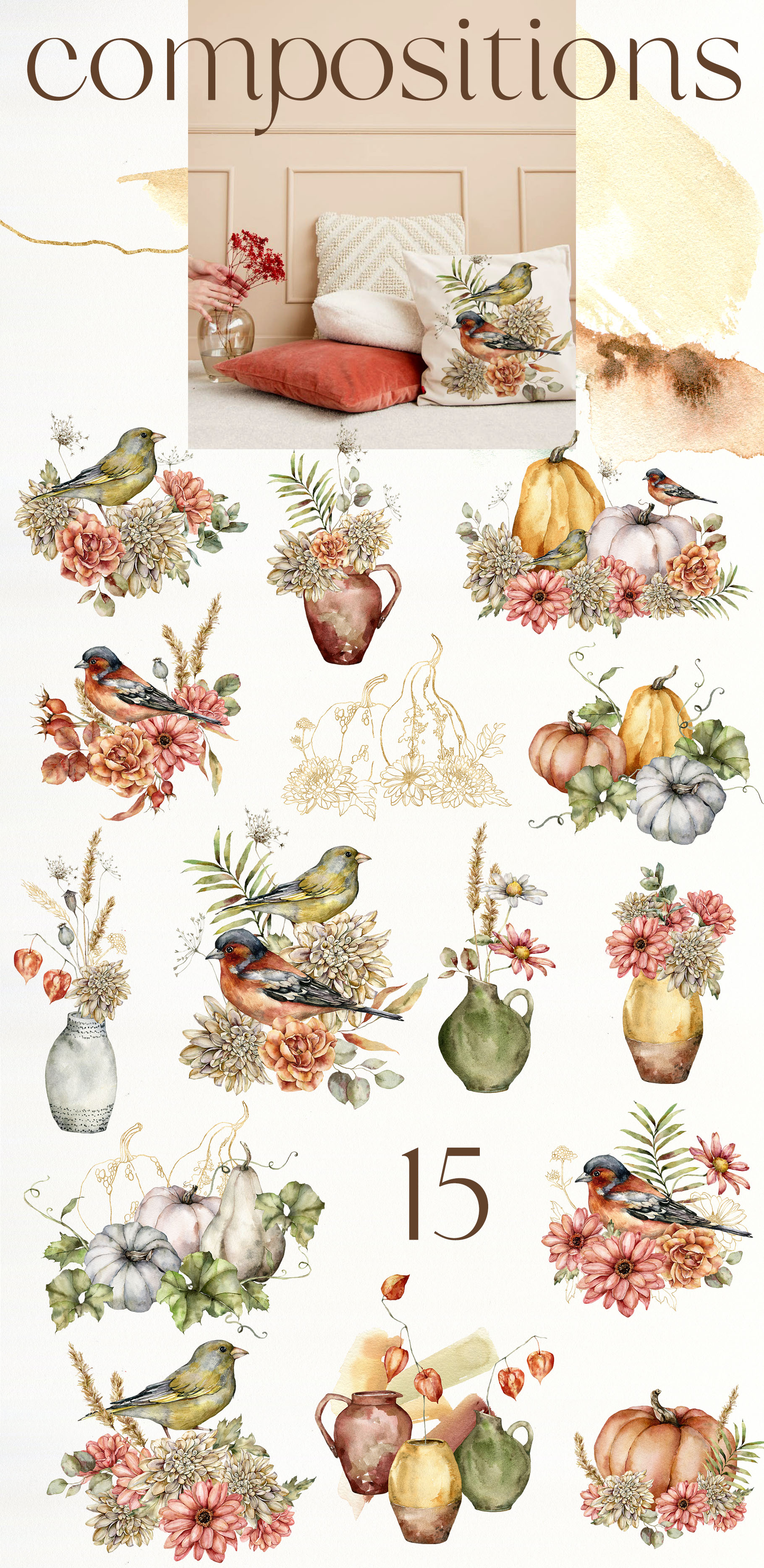 Cute Autumn/Fall Clipart Set By Mutchidesign