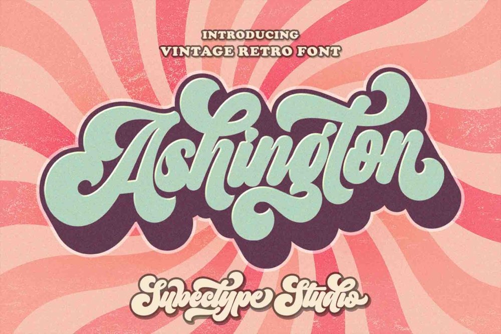 Retro Ashington Bubble Letter Font