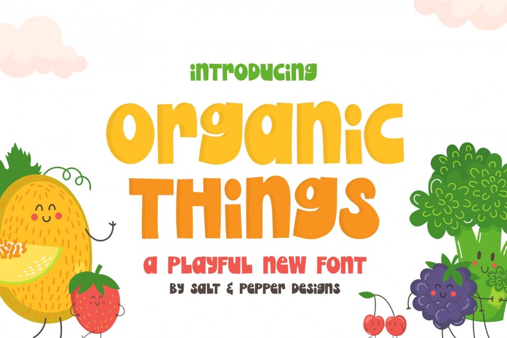 Organic Things Bubble Letter Font