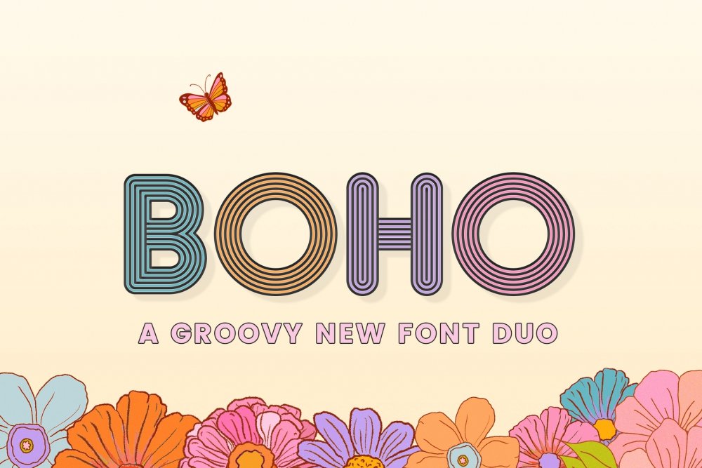 Boho Bubble Letter Font