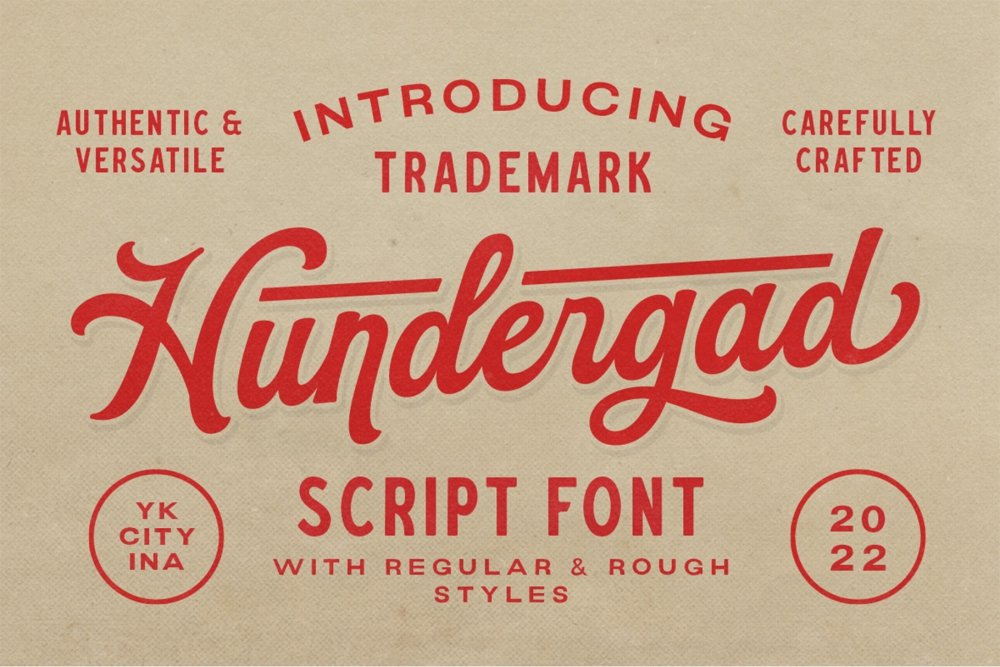 Hundergad Script Baseball Font