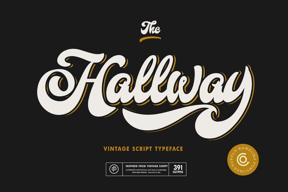 Hallway Vintage Baseball Font