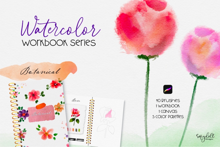 Water Coloring Book 1: Floral And Foliage - Design Cuts