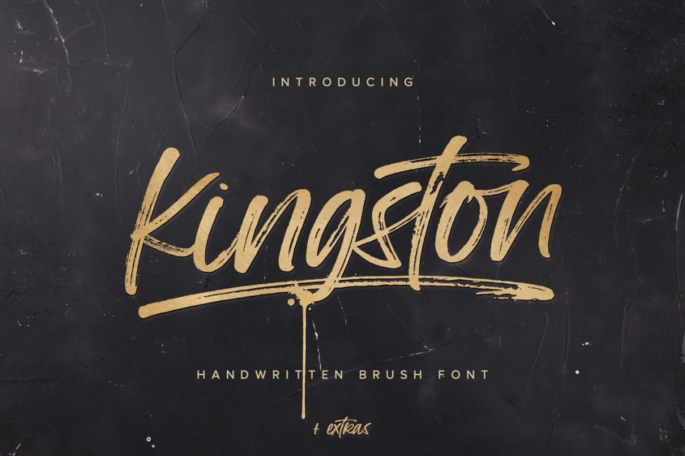 Kingston Script Brush Font + Extras