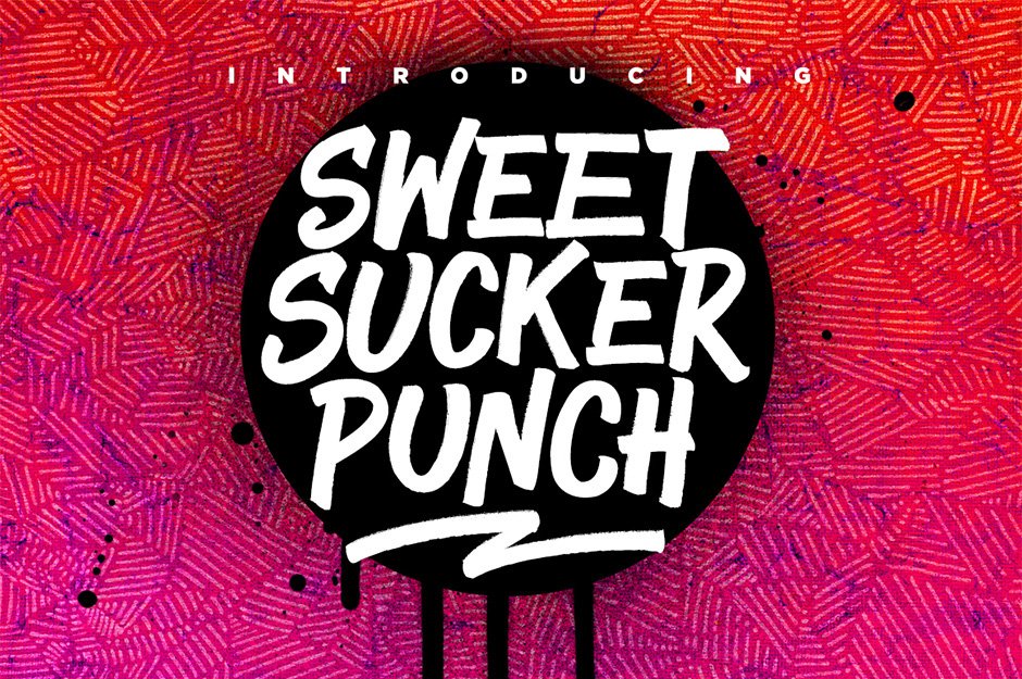 Sweet Sucker Punch Marker Pen Font