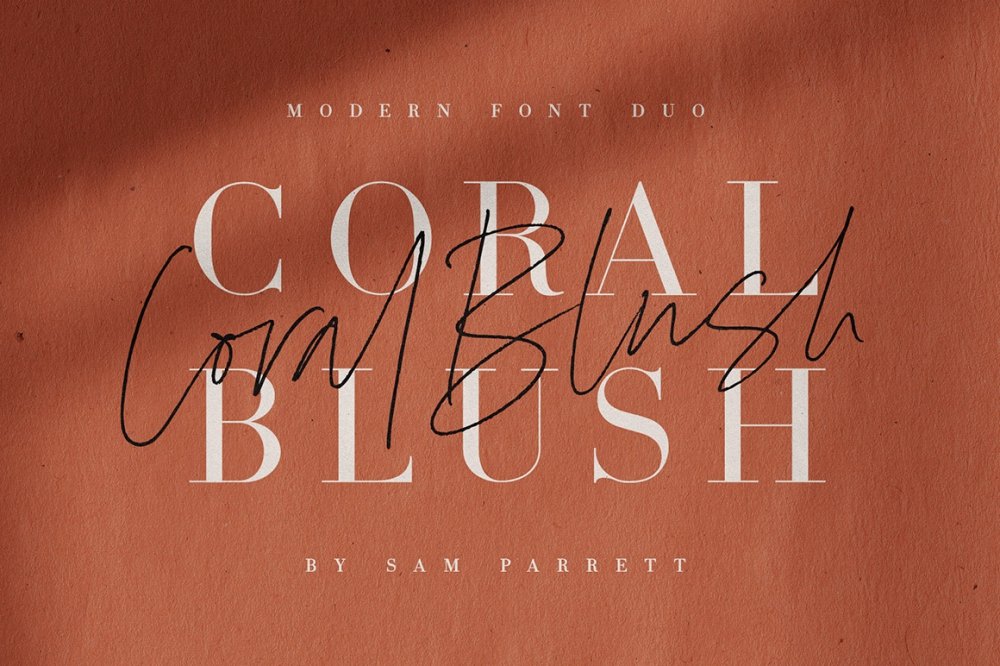 Coral Blush Font Duo + Extras