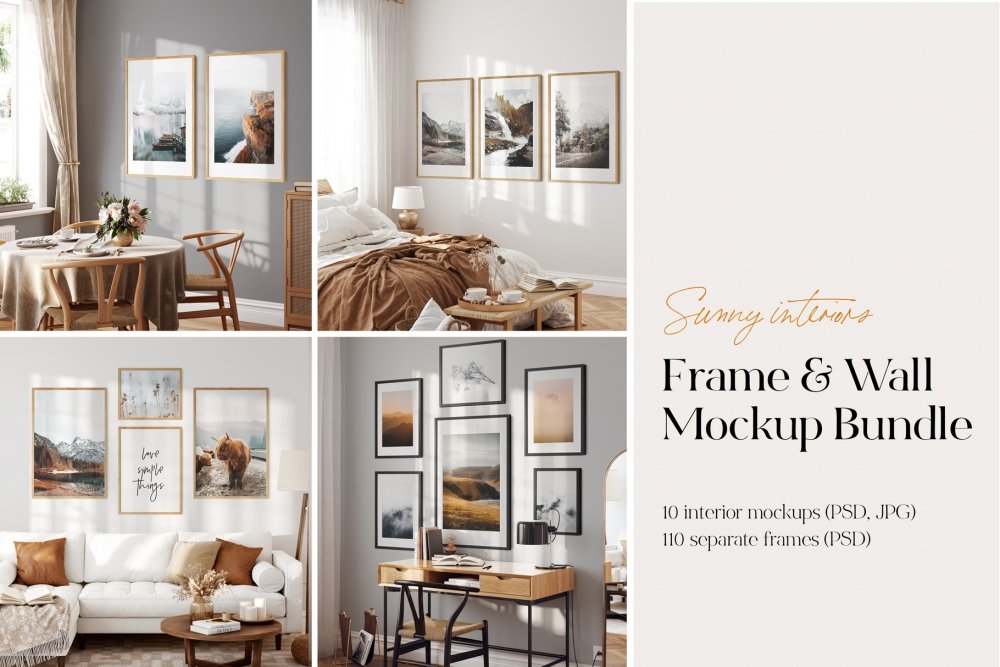 Frame & Wall Mockup Bundle – Sunny Interiors