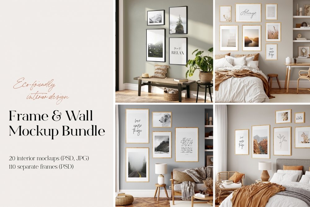 Frame & Wall Mockup Bundle – Eco-Friendly