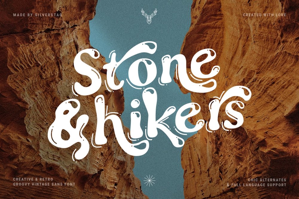 Stone & Hikers – Groovy Retro Font