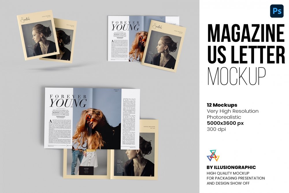 Magazine Mockup – US Letter – 12 Views