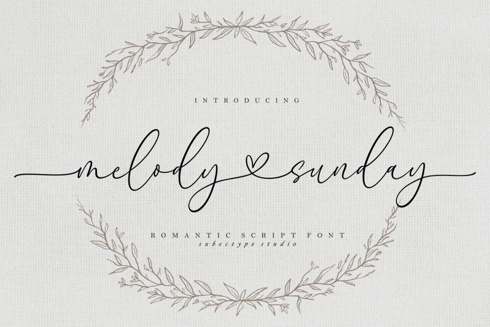 Melody Sunday – Heart Connected Font