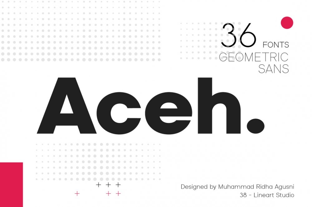 Aceh – Geometric Sans Serif Family Font