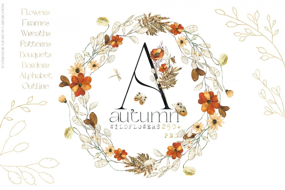 Cute Autumn/Fall Clipart Set By Mutchidesign